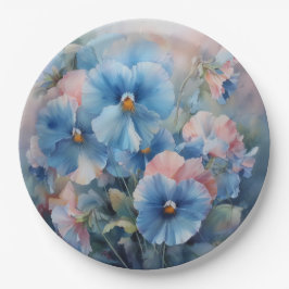 Plato De Papel Pansies