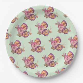 Plato De Papel Pansy Floral Paper Plates | Wedding & High Tea Tab