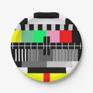 Plato De Papel Pantalla de prueba de tv de color retro