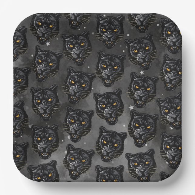 Plato De Papel Pantera Negra (Anverso)