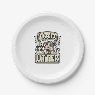 Plato De Papel Papá como ninguna otra divertida vaca diseño vecto