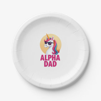 Plato De Papel Papá Unicornio Divertido Laufey Hombres Día del Pa