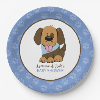 Plato De Papel Papel Baby Shower de Cachorro Cachorro