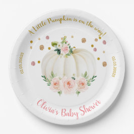 Plato De Papel Papel Baby Shower de calabaza