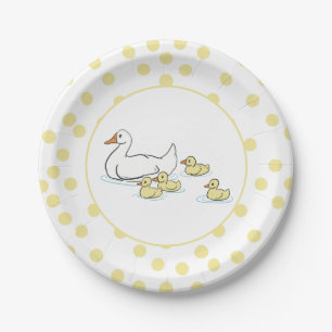 Plato De Papel Papel Baby Shower de pato y bollos madre