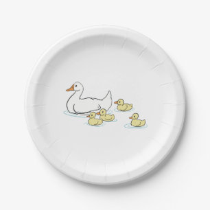 Plato De Papel Papel Baby Shower de pato y bollos madre