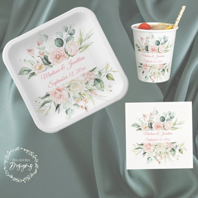 Plato De Papel Papel botánico floral Sage Green Gold (Subido por el creador)