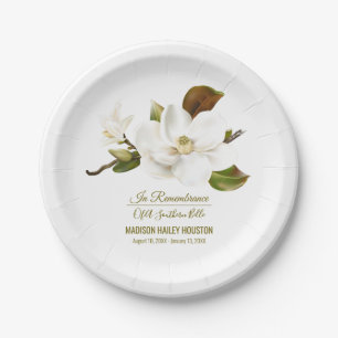 Plato De Papel Papel conmemorativo del funeral de la flor de Magn