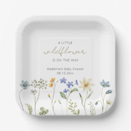Plato De Papel Papel de Baby Shower floral de Little Wildflower S