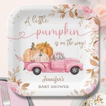 Papel de camión rosado para calabaza Baby Shower F