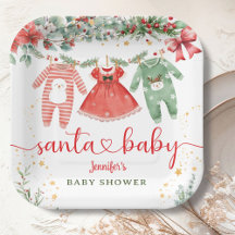 Papel de Chica de Navidades de Santa Baby Shower