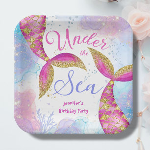 Plato De Papel Papel de Chicas rosados del partido cumpleaños de