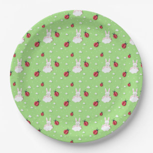 Plato De Papel Papel de corte para el patrón de conejo de pascua