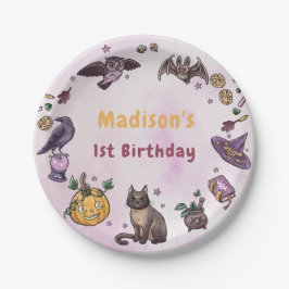 Plato De Papel Papel de cumpleaños espeluznante en Halloween