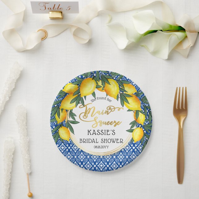 Plato De Papel Papel de ducha tropical para las novias (Boda)