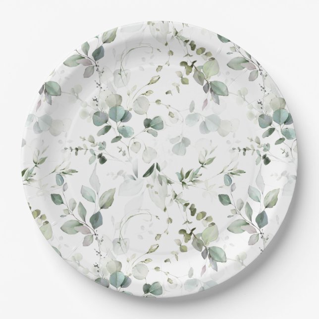 Plato De Papel Papel de follaje Eucalyptus (Anverso)