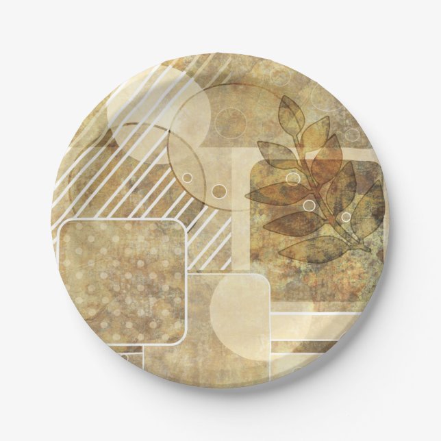 Plato De Papel Papel de fondo floral antiguo (Anverso)