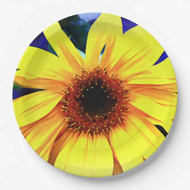 Plato De Papel Papel de girasol (Anverso)