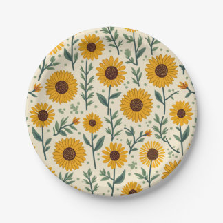 Plato De Papel Papel de girasol y placas Fiestas