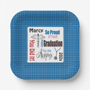 Plato De Papel Papel de graduación profesional médico médica