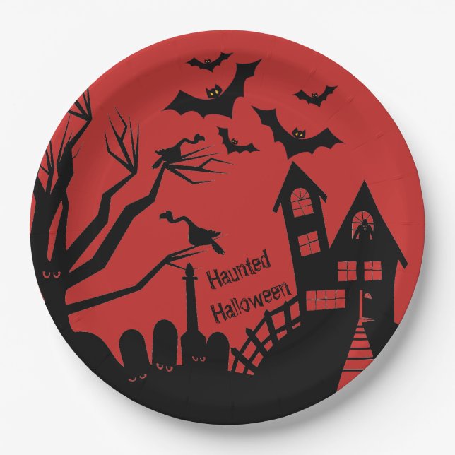 Plato De Papel Papel de Halloween ensordecedor (Anverso)