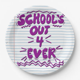 Plato De Papel Papel de hoja suelta School’s Out Forever