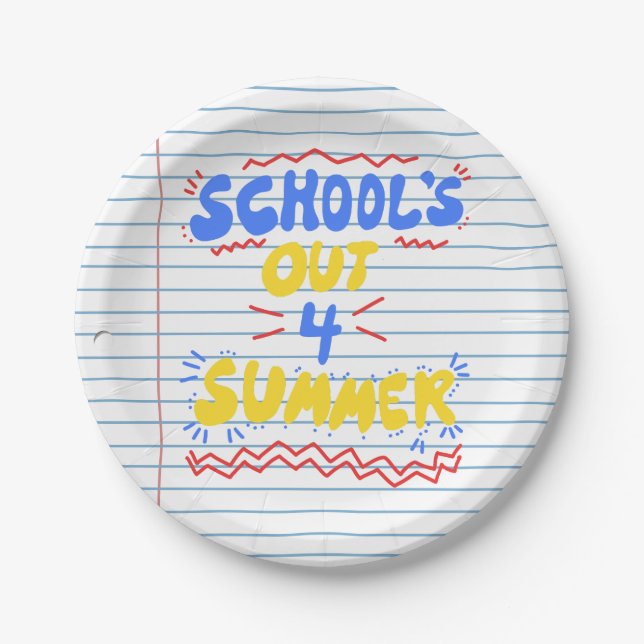 Plato De Papel Papel de hoja suelto en la escuela (Anverso)