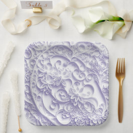 Plato De Papel Papel de lavanda Quilling Daisy Design