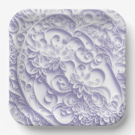 Plato De Papel Papel de lavanda Quilling Daisy Design
