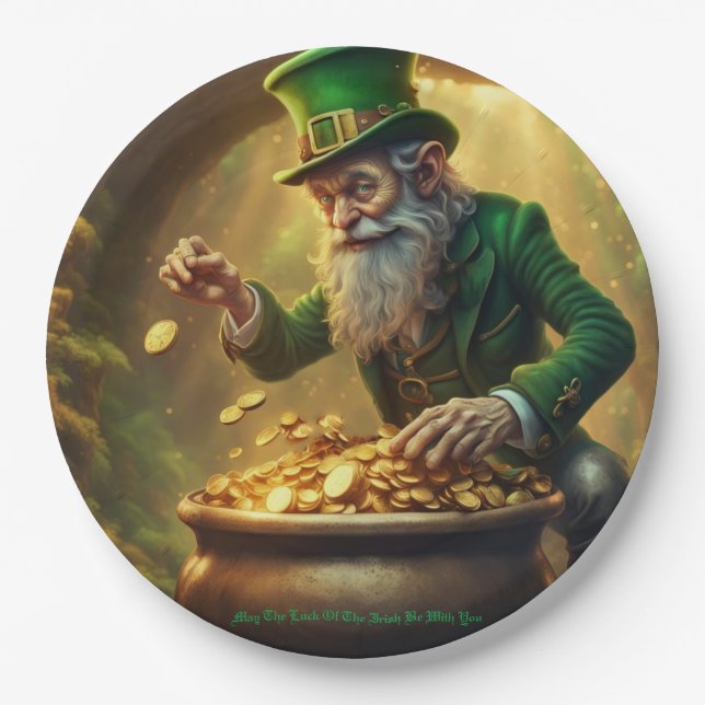 Plato De Papel Papel de Leprechaun (Anverso)