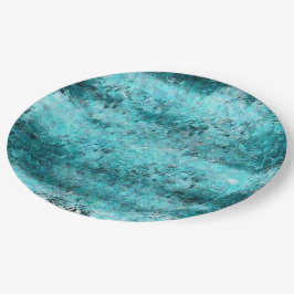 Plato De Papel Papel de neón azul crudo