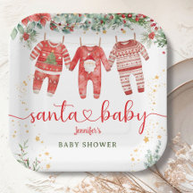 Papel de niño para Navidades de Santa Baby Shower
