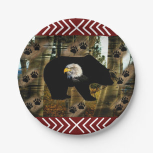 Plato De Papel Papel de oso negro de águila de águila de águila p