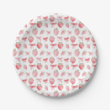 Papel de regalo de lazo de fresa rosa Coquette