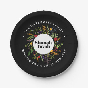 Plato De Papel Papel de Rosh Hashaná Shanah Tovah
