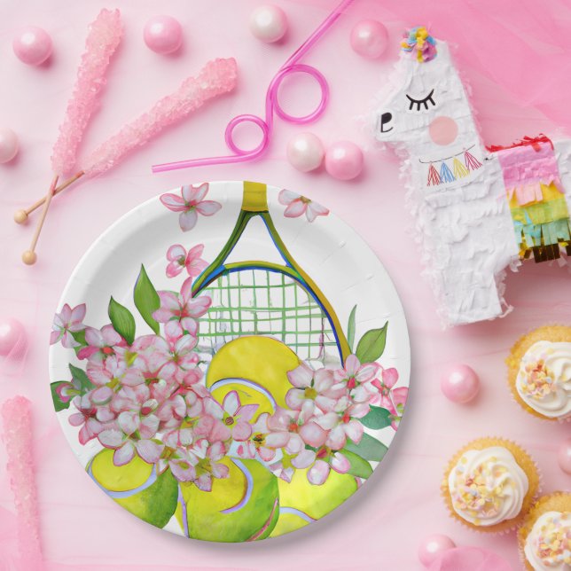 Plato De Papel Papel de tenis para Fiesta de tenista (Fiesta)