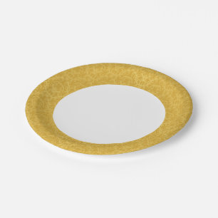 Plato De Papel Papel dorado con motivos florales de lujo