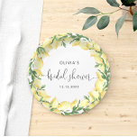 Plato De Papel Papel elegante de ducha de limón<br><div class="desc">¡Aprieta la dulzura del amor en tu celebración con nuestros objetos! Infundidos con el vibrante encanto de los limones acuarelas y los elementos botánicos, estos elementos son una declaración de alegría exasperante. La deliciosa combinación de tonos cítricos y vegetación exuberante crea un ambiente a la vez refrescante y romántico. Sumérjase...</div>