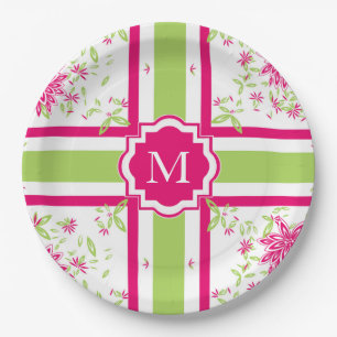 PLATO DE PAPEL PAPEL ELEGANTE PLATE_LOVELY PINK/GREEN CALIENTE