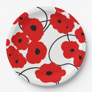 PLATO DE PAPEL PAPEL ELEGANTE PLATE_MODERN REDPOPPIES