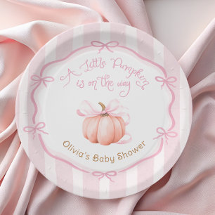 Plato De Papel Papel para Baby Shower de Calabacita en Camino Ros