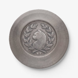 Plato De Papel Papel para bandeja de plata vintage Chat d'Argent