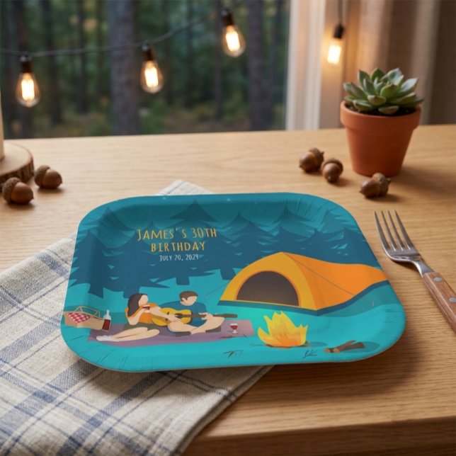 Plato De Papel Papel para fiesta de cumpleaños de Camping Bajo la (Subido por el creador)