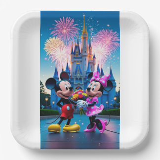Plato De Papel Papel para fiesta de Mickey y Minnie Mouse Castill