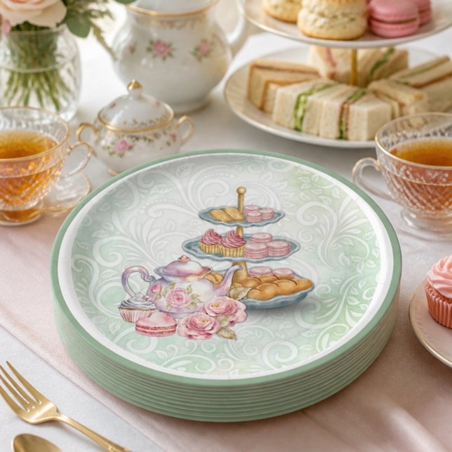 Plato De Papel Papel para fiesta de té de despedida de soltera (Subido por el creador)