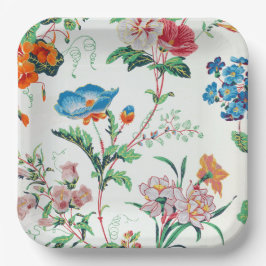 Plato De Papel Papel pintado antiguo floral Francia 1830