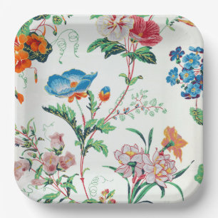 Plato De Papel Papel pintado antiguo floral Francia 1830
