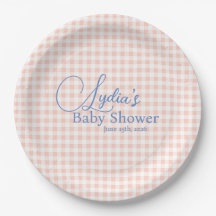 Papel pintado de cuadros gingham rosa melocotón