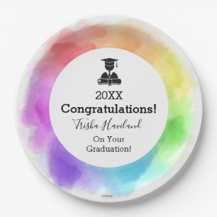 Plato De Papel Papel Plates Graduación Color de agua Aspecto HAMb