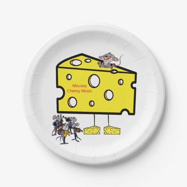 Plato De Papel Papel Plates Mousey Cheesy Music (Anverso)
